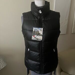 Pajar Felicity Black Quilted Zip Front Puffer Vest size XS NWT
